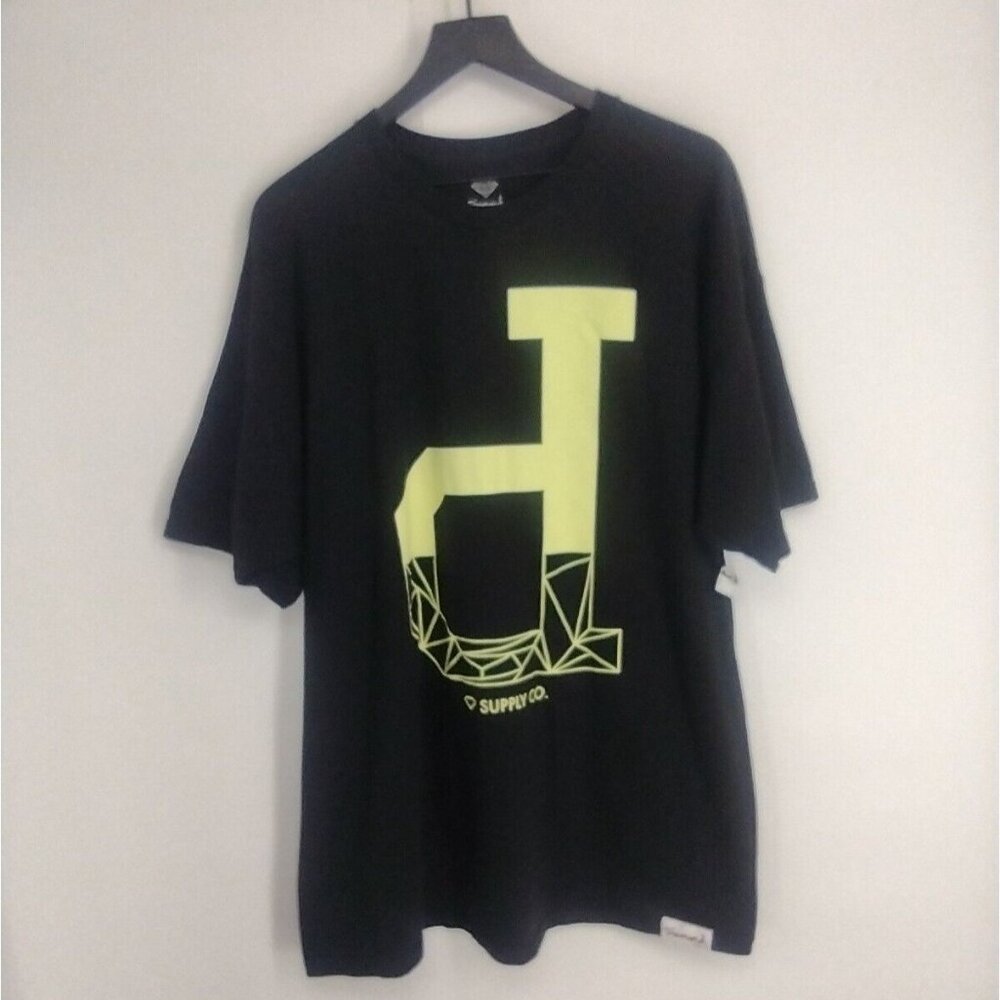 NWT Diamond Supply Co. Lowercase d Logo Yellow & Black Skate T-Shirt Mens 2XL